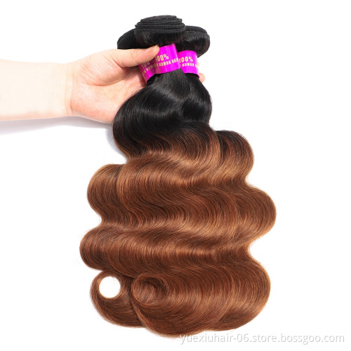 1B/30 Brazilian Body Wave Hair Bundles Cuticle Aligned Raw Virgin Hair Weave 1 Piece Ombre Human Hair Extensions